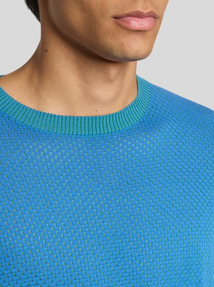 COTTON-BLEND SWEATER WITH MICRO-PATTERN