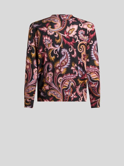 FLORAL PAISLEY CREW-NECK SWEATER