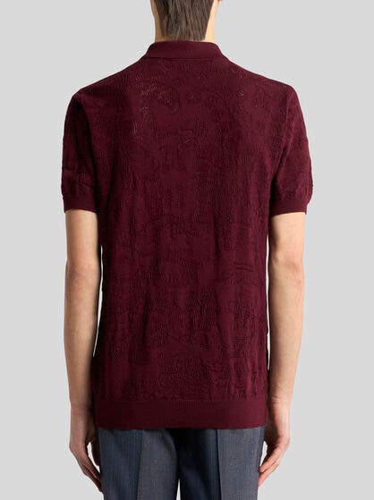 FLORAL PAISLEY COTTON POLO SHIRT
