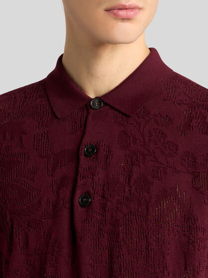 FLORAL PAISLEY COTTON POLO SHIRT