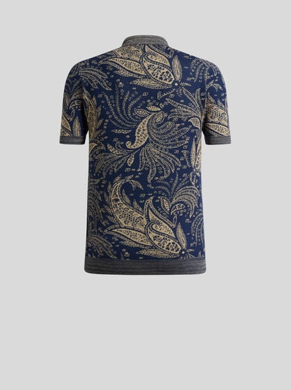 KNIT COTTON JACQUARD POLO SHIRT