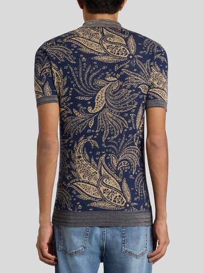 KNIT COTTON JACQUARD POLO SHIRT