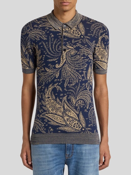 KNIT COTTON JACQUARD POLO SHIRT