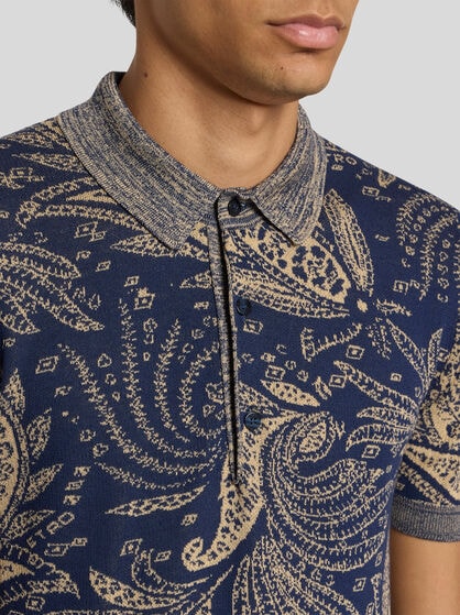 KNIT COTTON JACQUARD POLO SHIRT