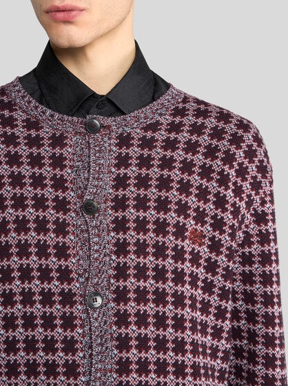 COTTON CARDIGAN JACKET WITH PEGASO EMBROIDERY