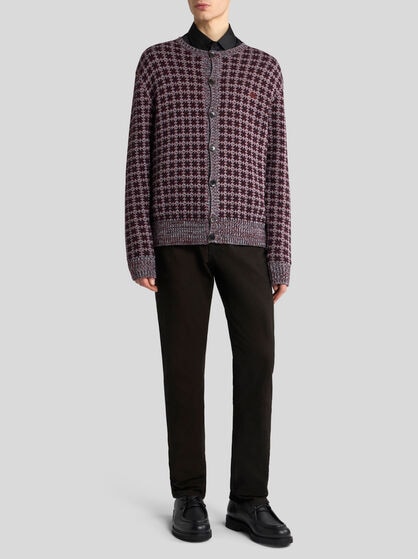 COTTON CARDIGAN JACKET WITH PEGASO EMBROIDERY