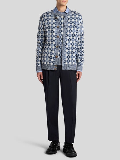 KNIT COTTON-BLEND JACQUARD WAISTCOAT