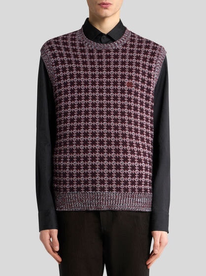 COTTON WAISTCOAT WITH PEGASO EMBROIDERY
