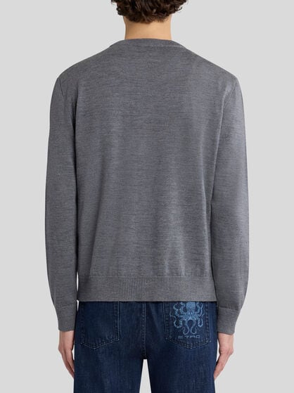 WOOL JUMPER WITH OCTOPUS AND LOGO