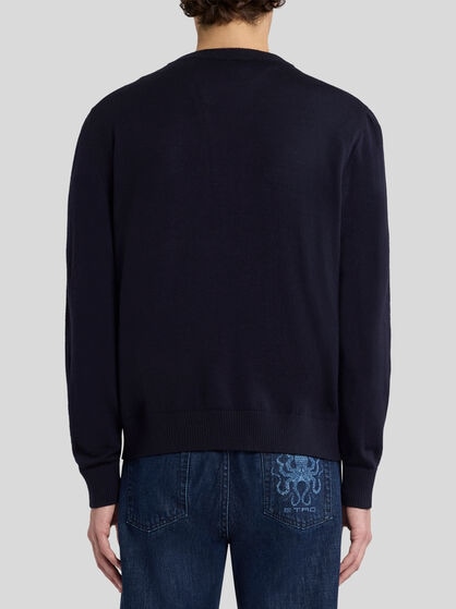 WOOL JUMPER WITH OCTOPUS AND LOGO