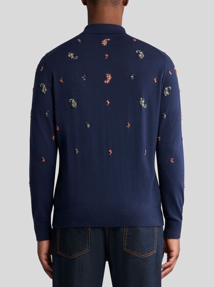 POLO SHIRT WITH CRYSTAL-DETAILED MINI PAISLEY