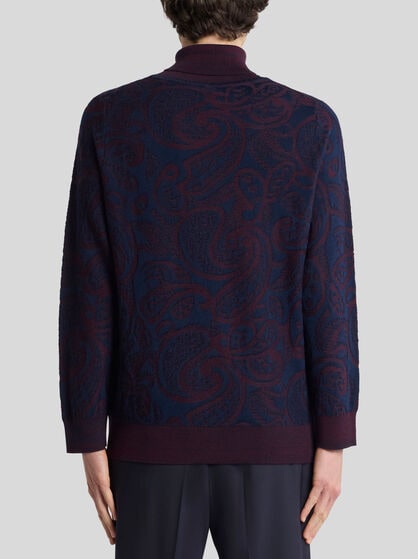 WOOL-BLEND JACQUARD TURTLENECK SWEATER