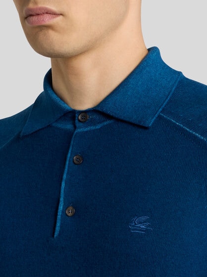 WOOL POLO WITH PEGASO LOGO