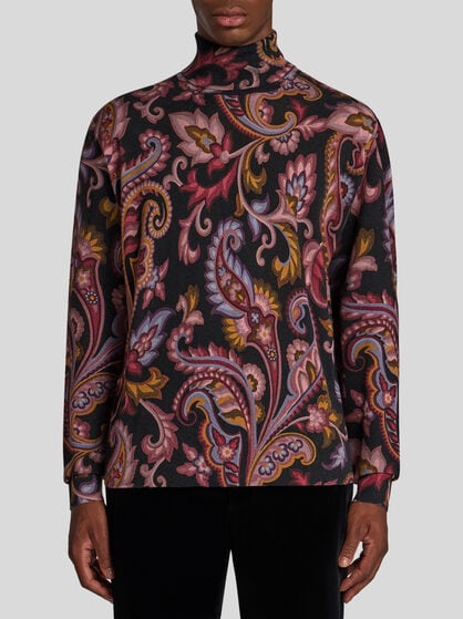 PAISLEY TURTLENECK SWEATER