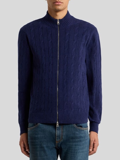 PLAIN-COLOURED CASHMERE CARDIGAN