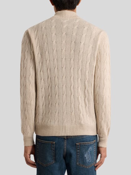 PLAIN-COLOURED CASHMERE CARDIGAN