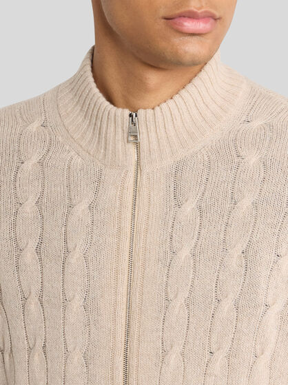 PLAIN-COLOURED CASHMERE CARDIGAN