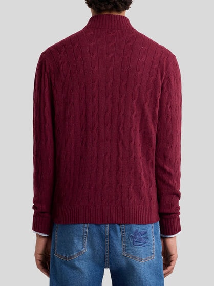 PLAIN-COLOURED CASHMERE CARDIGAN
