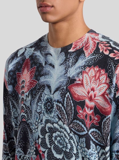 PRINTED SILK AND CASHMERE JUMPER