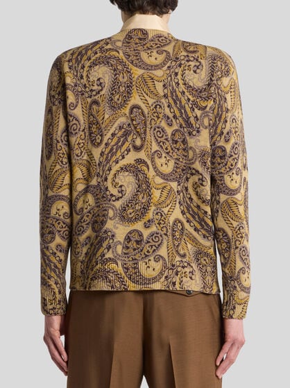 WOOL SWEATER WITH PAISLEY PRINT