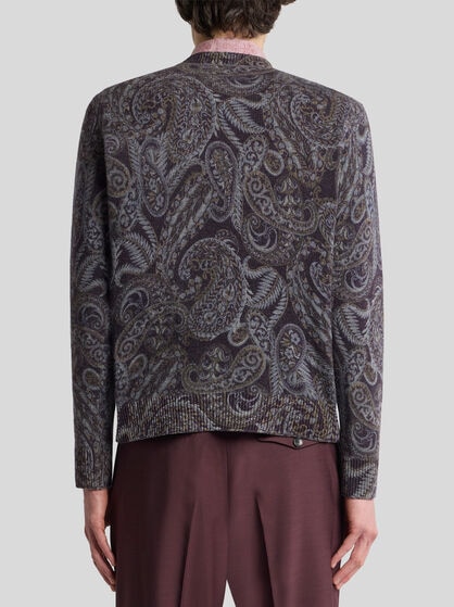 WOOL SWEATER WITH PAISLEY PRINT