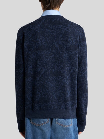 WOOL AND COTTON JACQUARD JUMPER