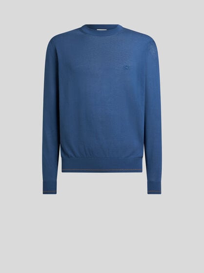 COTTON JACQUARD CREW-NECK SWEATER