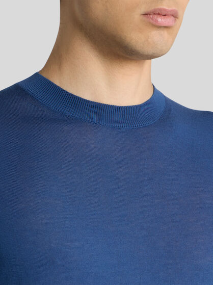 COTTON JACQUARD CREW-NECK SWEATER