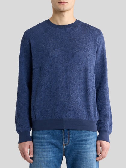 PULLOVER AUS BAUMWOLLE MIT FLORALEM PAISLEY-MOTIV