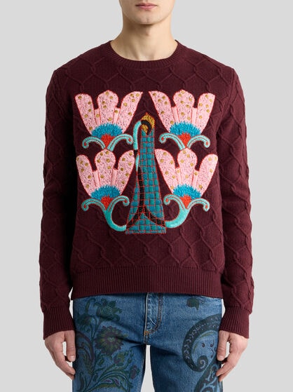 WOOL SWEATER WITH EMBROIDERY