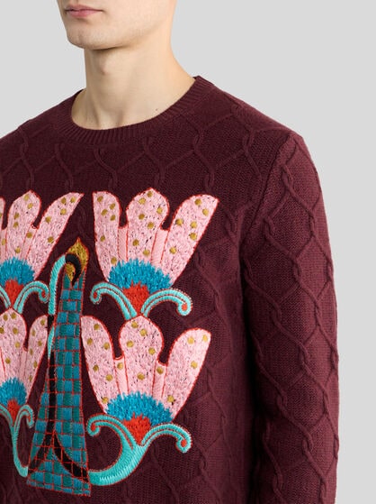 WOOL SWEATER WITH EMBROIDERY