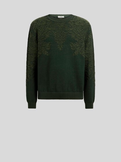 SWEATER IN COTTON AND WOOL WITH PAISLEY MOTIF