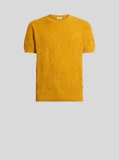 T-SHIRT AUS TRIKOT AUS BAUMWOLLE MIT PAISLEY-RAMAGE-MOTIV