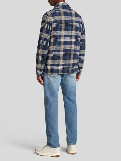 KNIT COTTON AND LINEN OVERSHIRT