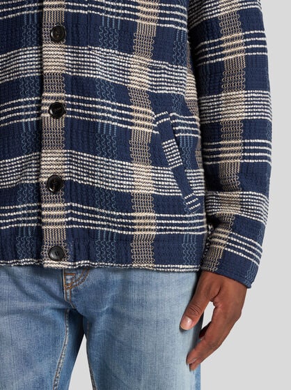 KNIT COTTON AND LINEN OVERSHIRT