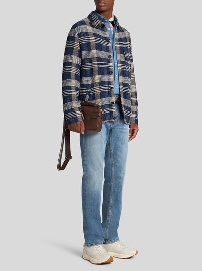 KNIT COTTON AND LINEN OVERSHIRT
