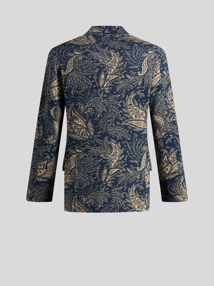 KNIT BLAZER WITH PAISLEY DESIGN