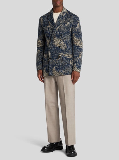 KNIT BLAZER WITH PAISLEY DESIGN