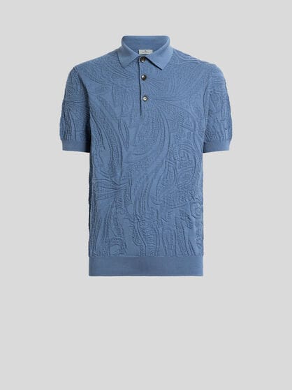 POLO EN MAILLE DE COTON &Agrave; MOTIF PAISLEY RAMAGE