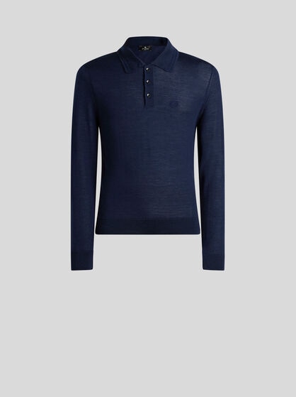 POLO-STYLE WOOL AND SILK SWEATER