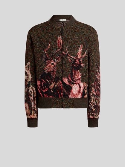 C&Aacute;RDIGAN DE PIQU&Eacute; JACQUARD CON CREMALLERA Y MOTIVO DE ANIMALES