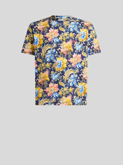 COTTON JERSEY T-SHIRT WITH FLORAL MOTIF