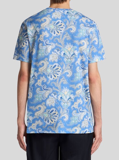 PAISLEY AND MAXI FLOWER COTTON T-SHIRT