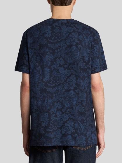 PAISLEY AND MAXI FLOWER COTTON T-SHIRT