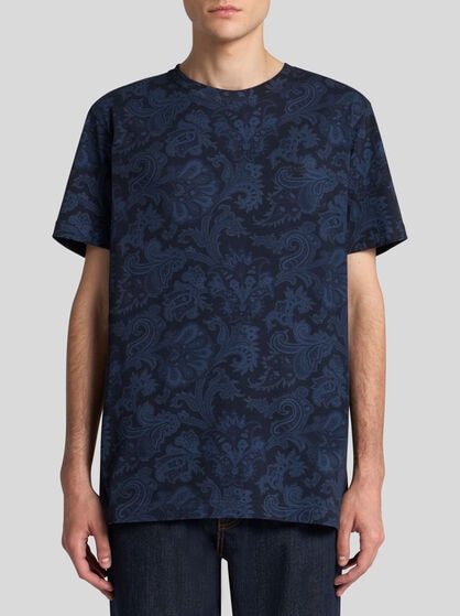 PAISLEY AND MAXI FLOWER COTTON T-SHIRT