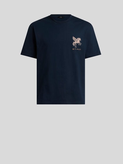 COTTON JERSEY T-SHIRT WITH PEGASO EMBROIDERY