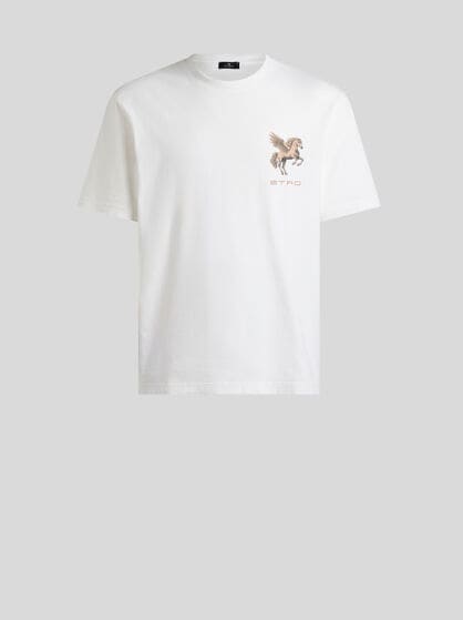 COTTON JERSEY T-SHIRT WITH PEGASO EMBROIDERY