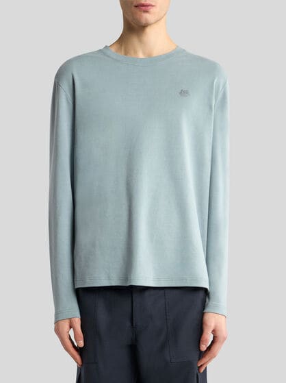 COTTON T-SHIRT WITH PEGASO EMBROIDERY