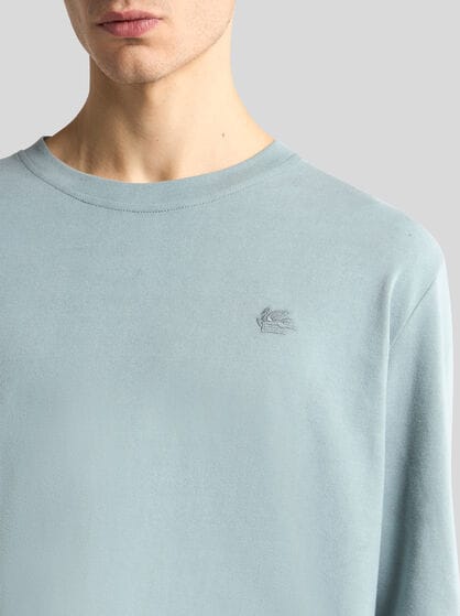 COTTON T-SHIRT WITH PEGASO EMBROIDERY