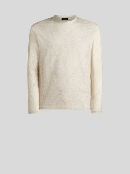 COTTON JERSEY SWEATER WITH ARNICA MOTIF